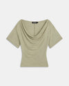 Madeo Cowl Neck Tee in Olive