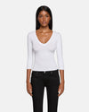 Ava V Neck in White